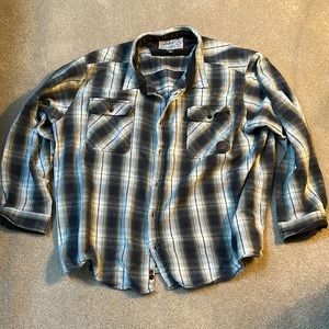 Legendary Whitetails 5XL Gray black white plaid shirt